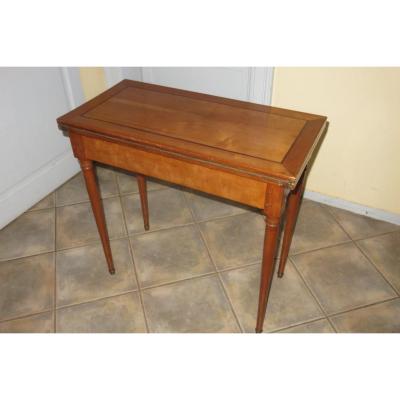 Game Table, In Cherry Wood, Late 19th Time.