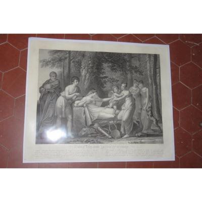 "love Ignites Calypso And Eucharis", 19th Century Etching.