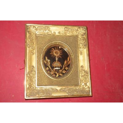 Reliquary Frame Early 19th Time In Golden Wood.