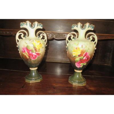 Pair Of Porcelain Vases, Late 19th Time.