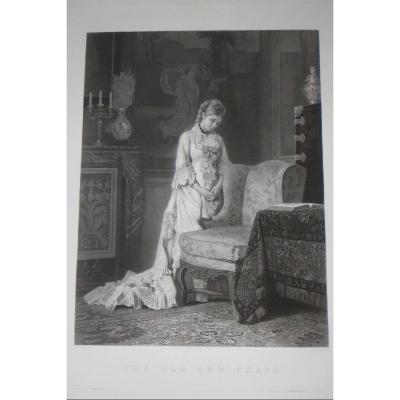 "the Old Armchair", 19th Century Etching.
