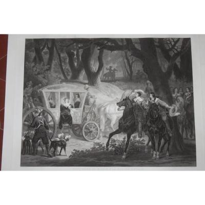 Five Mars Or Favorite Of King Louis XIII; At La Chasse Royale, 19th Century Etching.