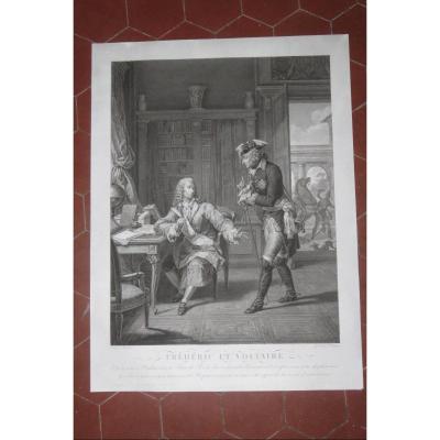 "fréderic Et Voltaire", Engraving From The 19th Century.