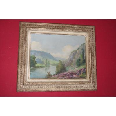 Landscape In The Spirit Of The Crozant School, Early 20th Century Table.