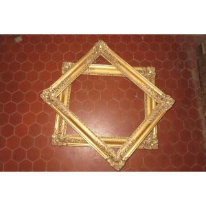 Pair Of 19th Century Frames, In Golden Wood.