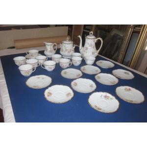 Paroutaud Et Frères, Coffee Service, Limoges Porcelain, Early 20th Time.