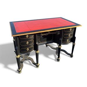 Louis XIV Style Mazarin Desk In Ebonized Wood