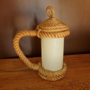 Audoux Minet Lamp In Rope Circa 1950