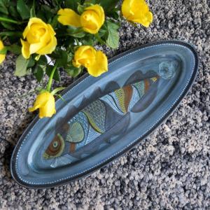Fish Dish By Jean De Lespinasse, Ceramic 1950