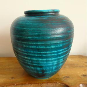 Blue Accolay Ceramic Vase, Gauloise Series, 1950