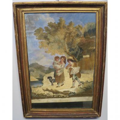 Embroidery And Gouache On Silk, XIX, 