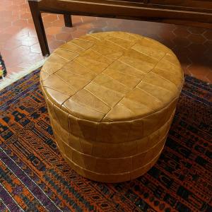 De Sède Chest Pouf In Brown Leather Patchwork Circa 1960