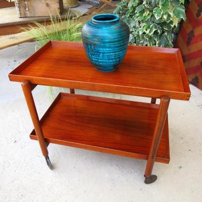 Trolley, Rolling Table By Poul Hundevad In Pallissandre, 1960
