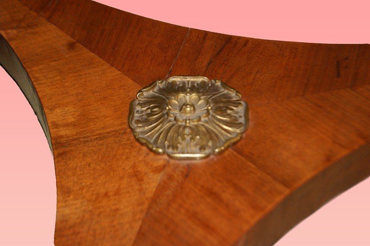 Stupendo Tavolino francese stile Impero del 1800 in legno di mogano con bronzi-photo-1
