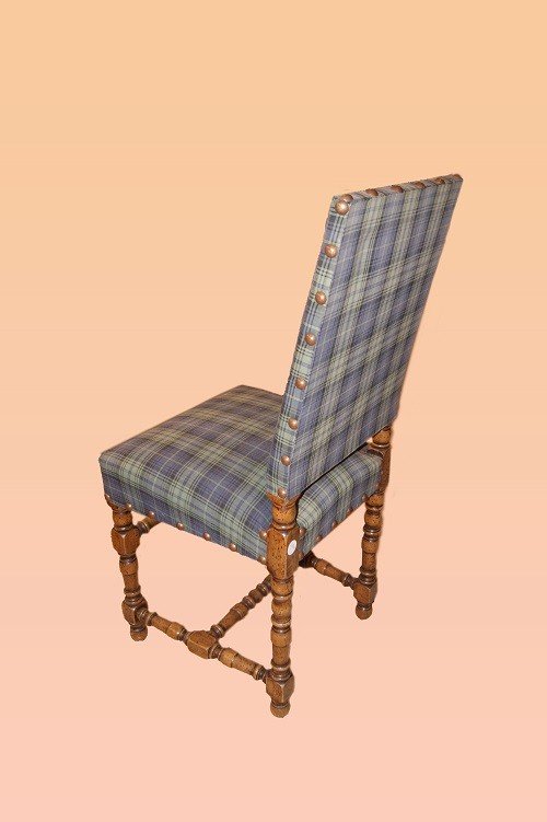 Gruppo di 4 sedie italiane del 1800 a rocchetto stile '600-photo-3