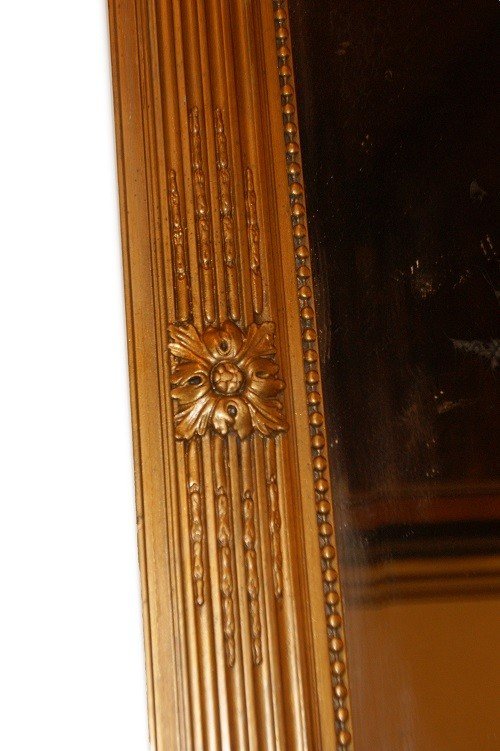 Bellissima specchiera francese stile Luigi XVI in legno dorato foglia oro-photo-4