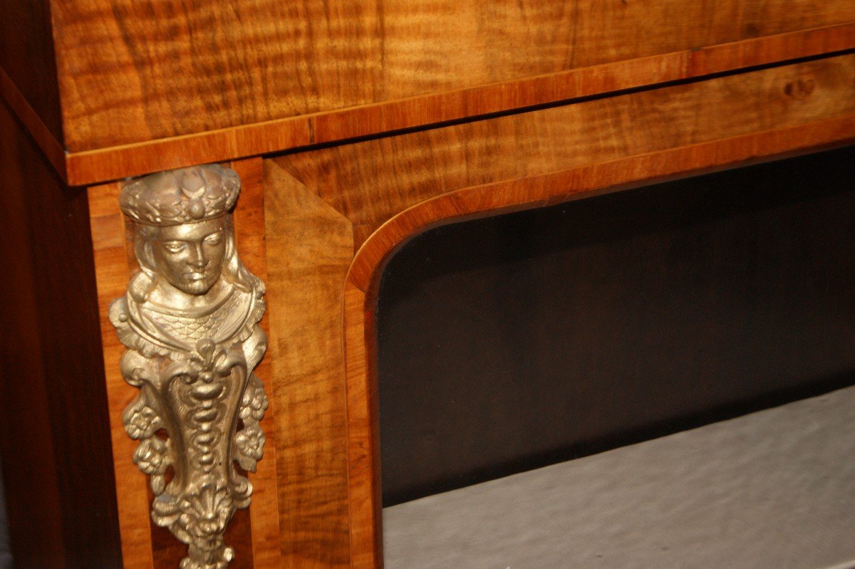 Vetrina 2 porte vittoriana del 1800 in legno di noce-photo-3