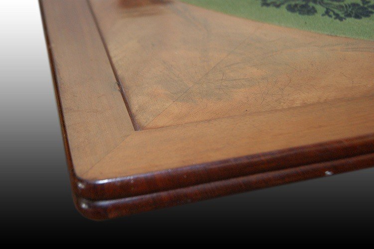 Bellissimo tavolino da gioco francese stile Carlo X in legno di mogano-photo-1