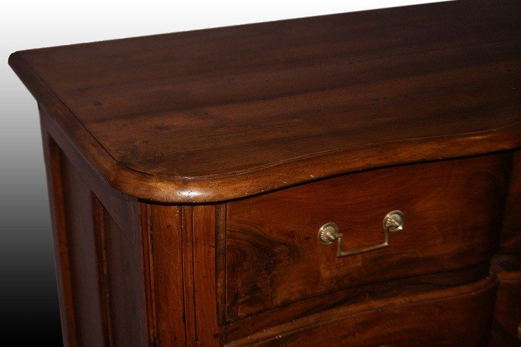 Bellissimo cassettone francese di fine 700 stile Reggenza in legno massello di noce-photo-4