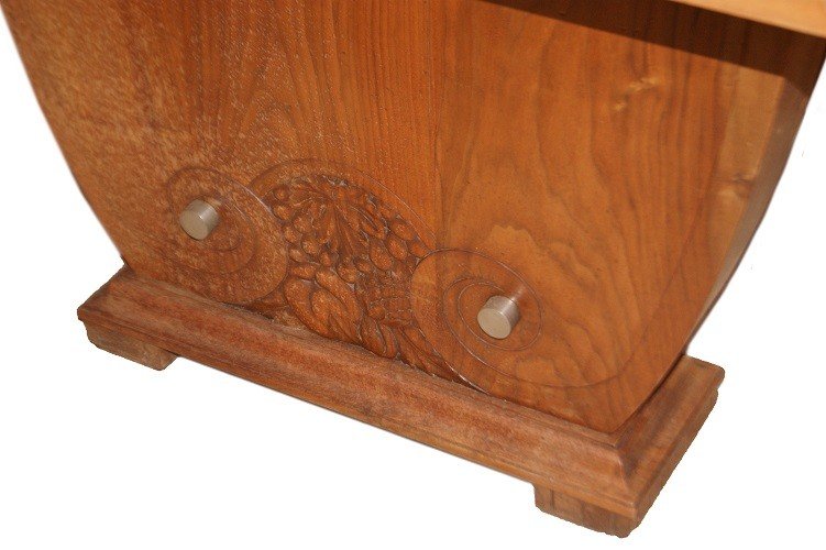 Tavolo francese stile Decò di inizio 1900 in legno di noce-photo-3
