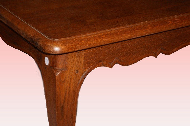 Grande tavolo francese provenzale del 1800 rettangolare con allunghe-photo-2