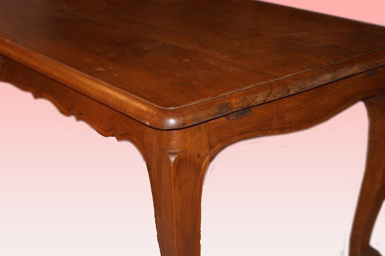 Grande tavolo francese provenzale del 1800 rettangolare con allunghe-photo-4