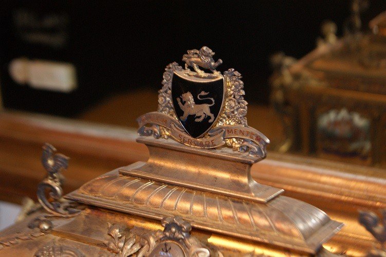 Magnifico cofanetto porta gioie / documenti in argento rivestito d'oro vermeil-photo-1