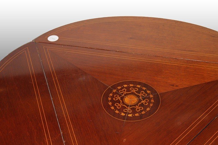 Tavolino inglese della seconda metà del 1800 Stile Vittoriano con alette-photo-3