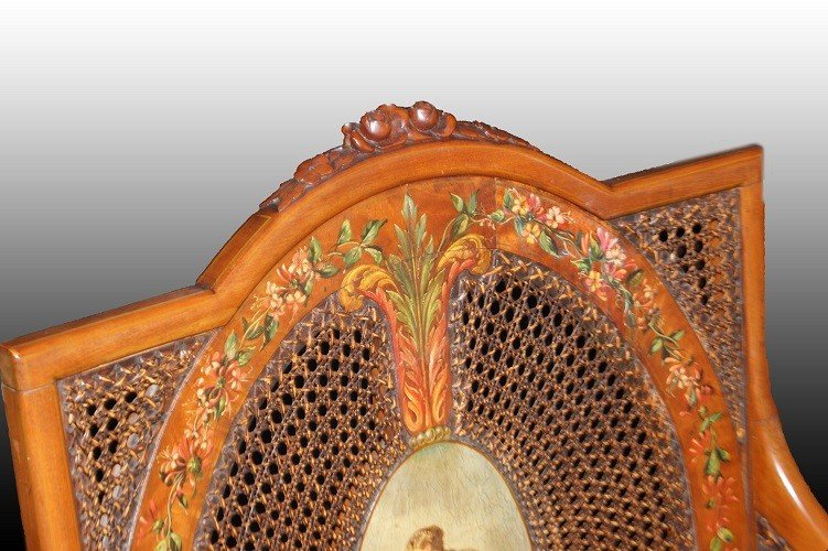 Poltrona Sheraton inglese di inizio 1800 in legno di mogano-photo-4