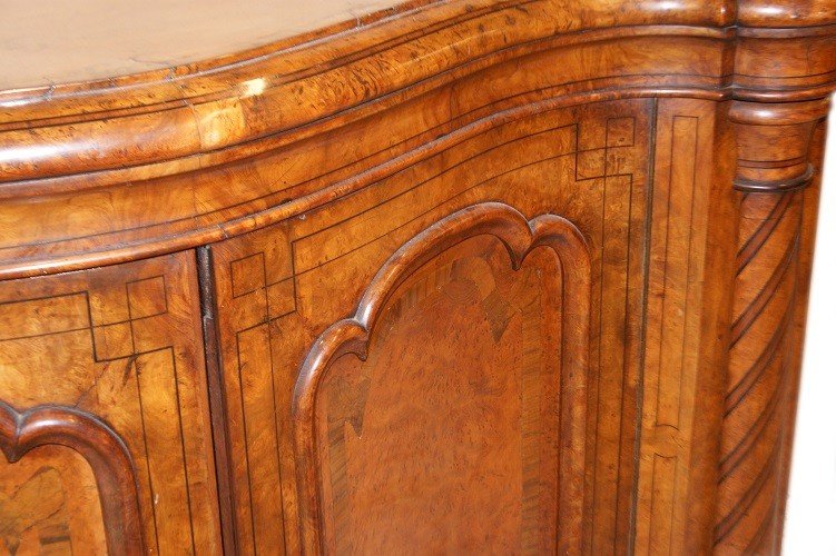 Servante sideboard inglese di metà 1800 stile Vittoriano in legno di olmo-photo-1