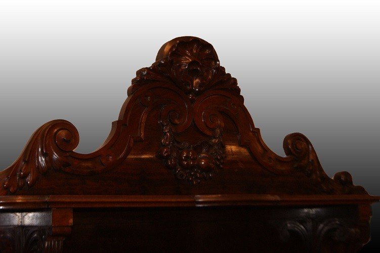 Credenza francese stile Luigi Filippo del 1800 in legno di mogano-photo-3