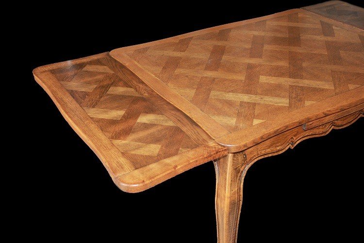 Tavolo provenzale del 1800 in legno di rovere di piccole dimensioni-photo-3
