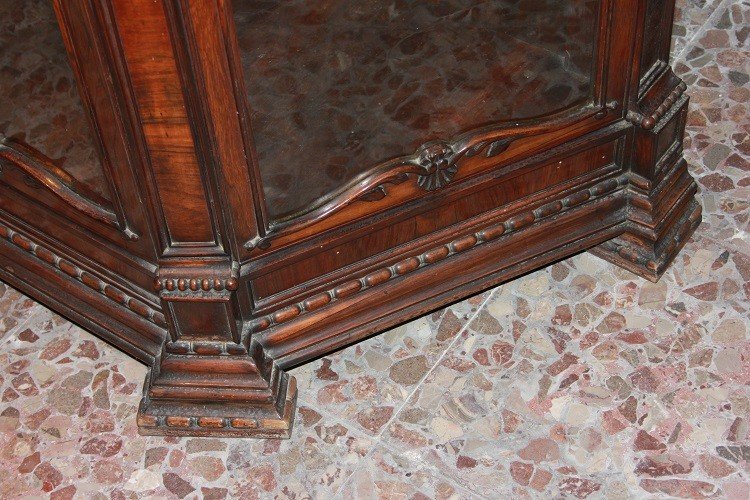 Credenza stile Carlo X di metà 1800 in legno di palissandro-photo-5