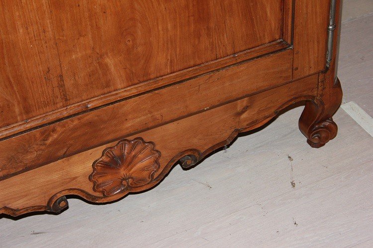 Stipo francese del XIX secolo in legno di ciliegio con 1 cassetto e 2 ante-photo-3