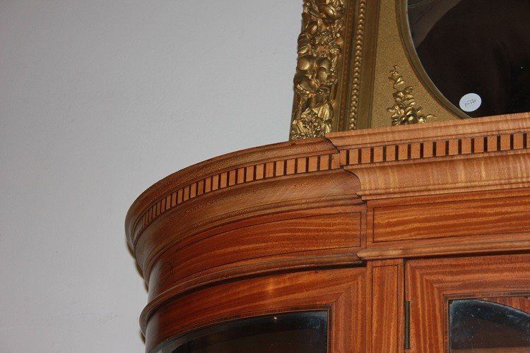 Grande credenza inglese stile Sheraton della seconda metà 1800 in legno satinwood-photo-4