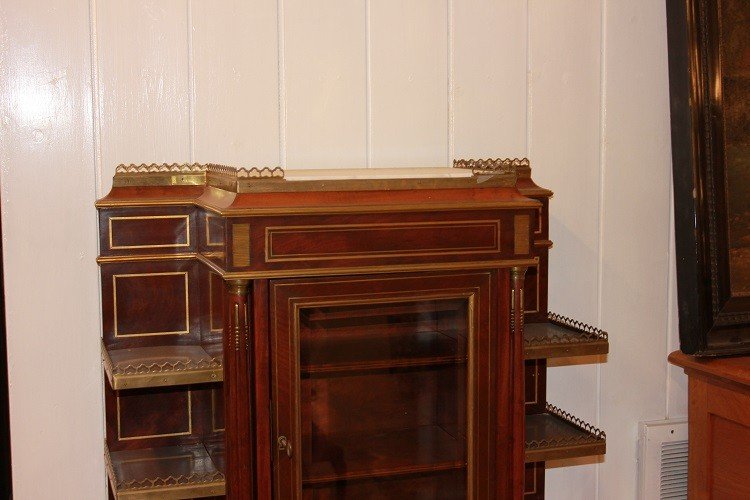 Cabinet credenzino francese stile Luigi XVI del XIX secolo in legno di mogano-photo-2