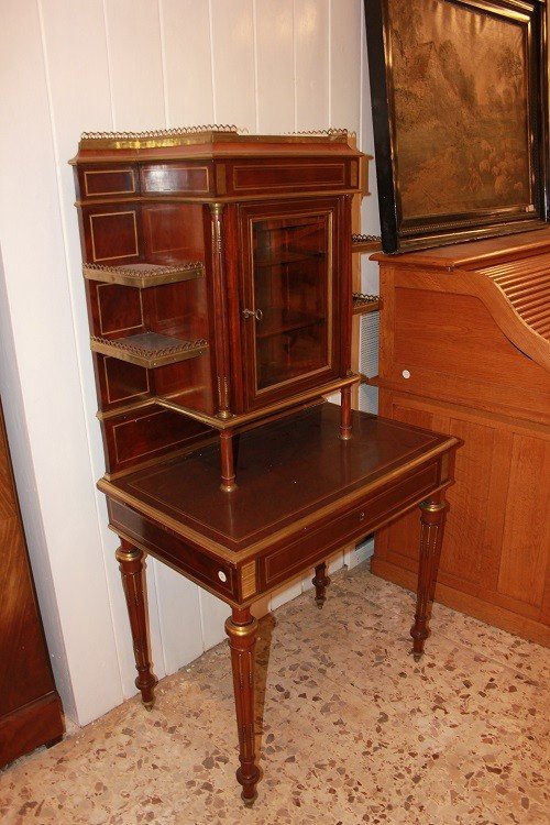 Cabinet credenzino francese stile Luigi XVI del XIX secolo in legno di mogano-photo-1