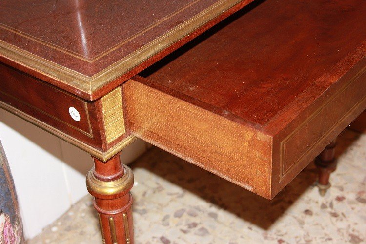 Cabinet credenzino francese stile Luigi XVI del XIX secolo in legno di mogano-photo-3