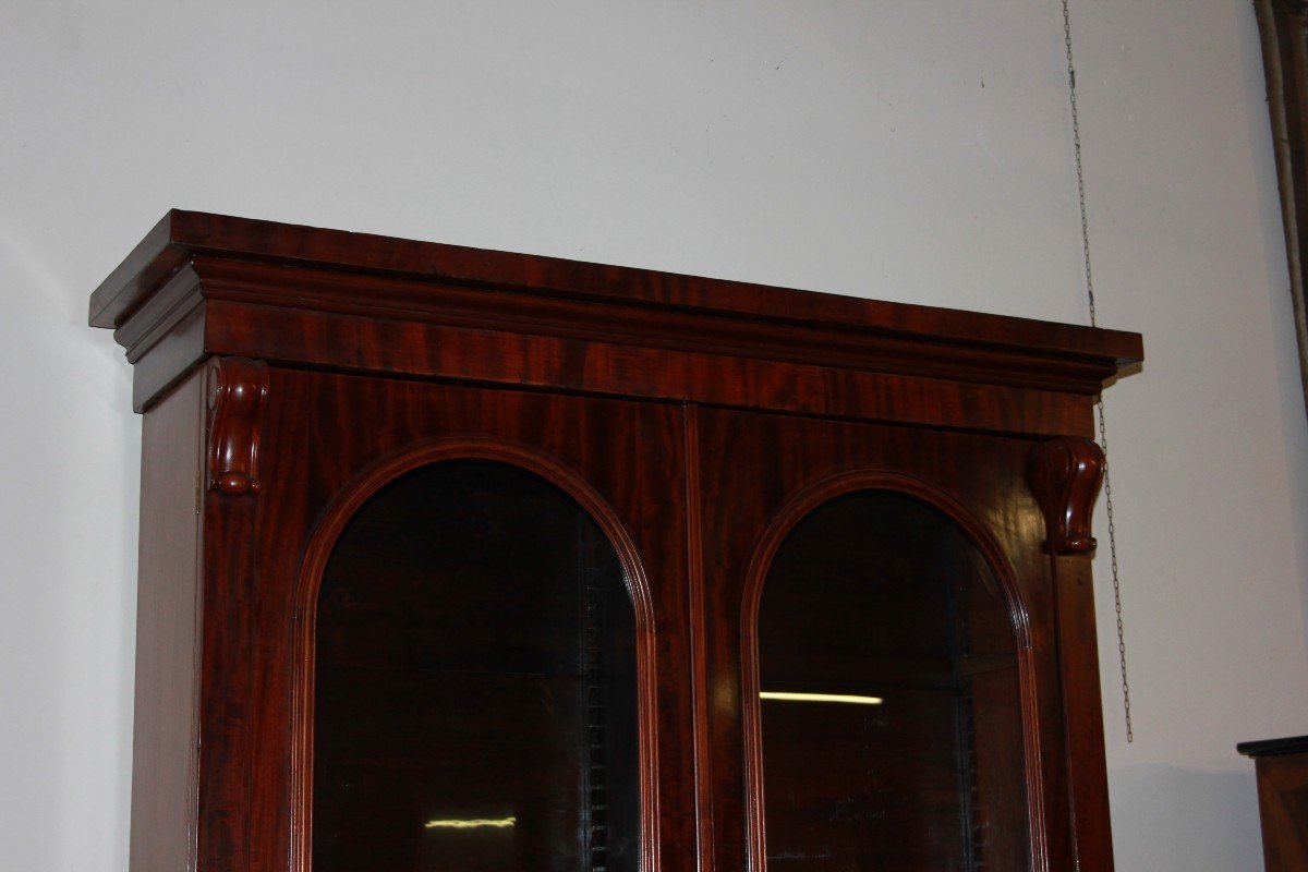 Libreria inglese della prima metà 1800 stile Vittoriano in legno di mogano-photo-3