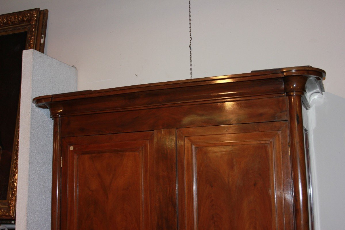 Credenza italiana di inizio 1800 stile Luigi Filippo in legno di noce-photo-3