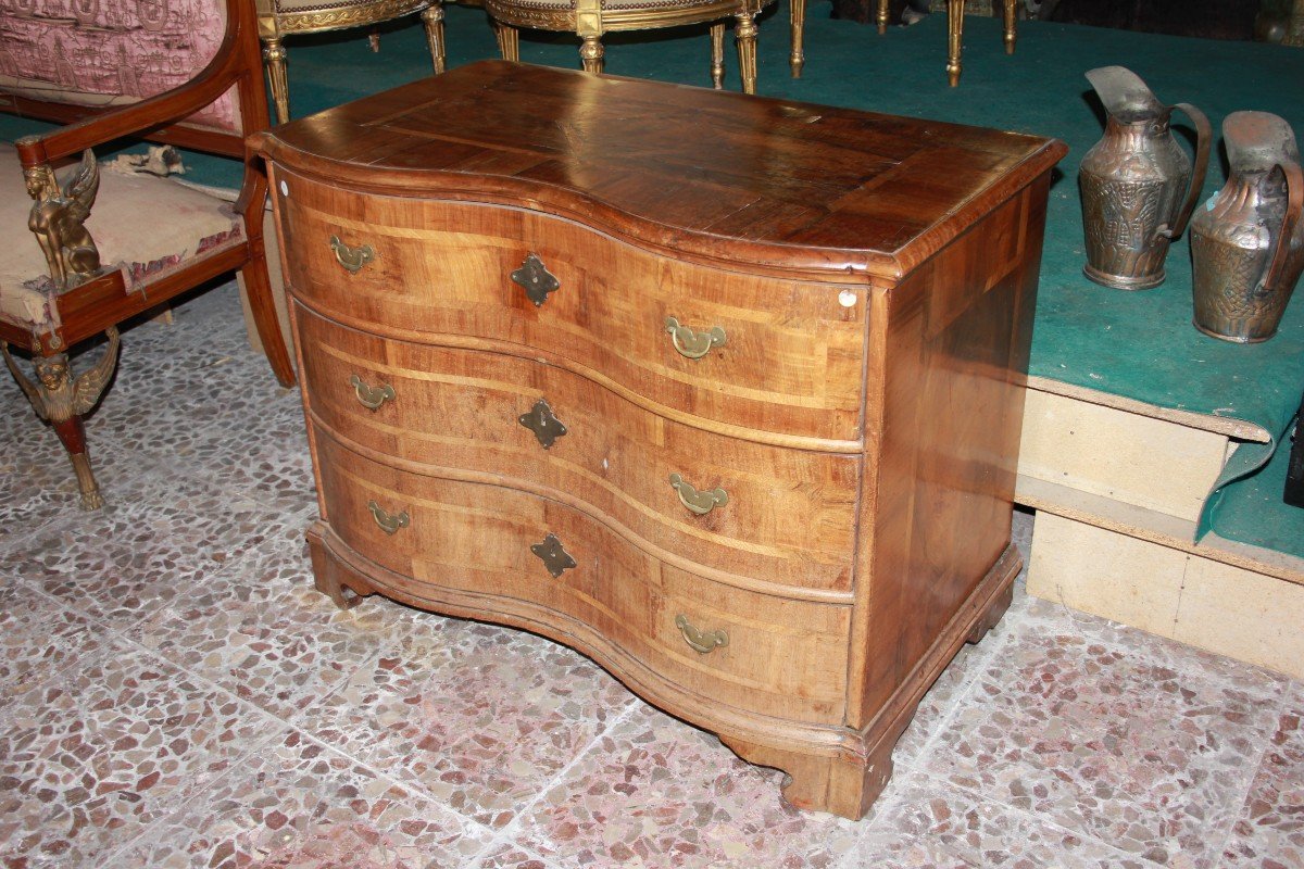 Cassettone del 1700 stile Maria Antonietta in noce-photo-2