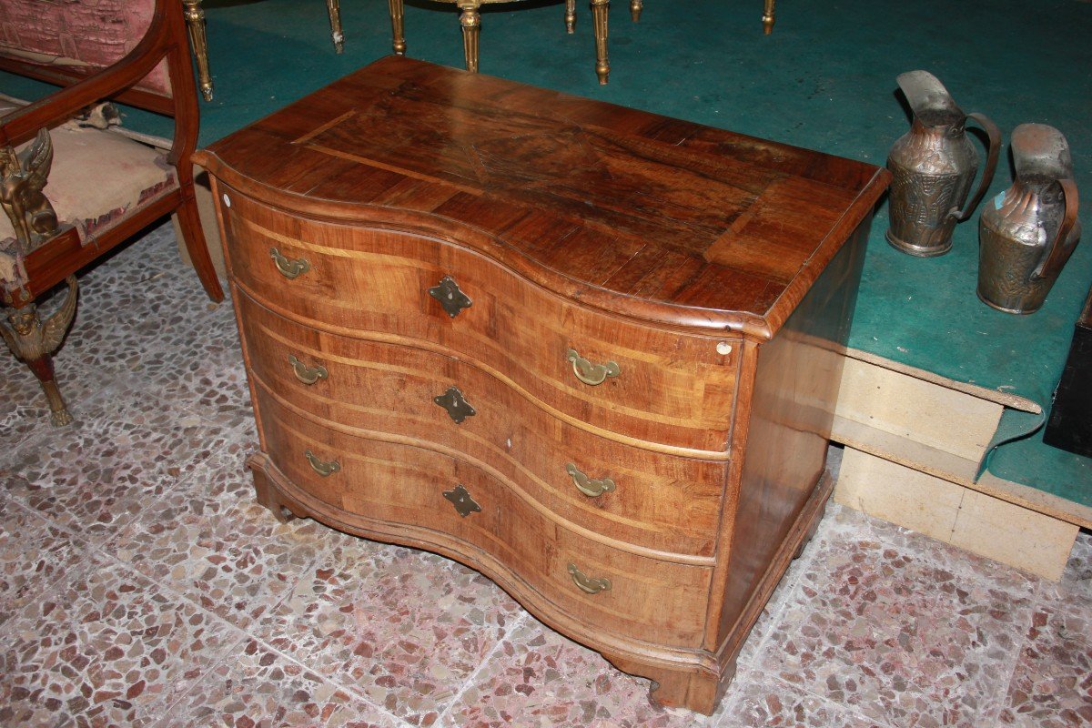 Cassettone del 1700 stile Maria Antonietta in noce-photo-3