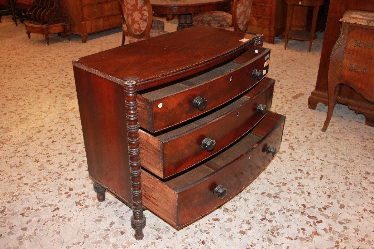 Comoncino della prima metà 1800 stile Regency in legno di mogano-photo-4