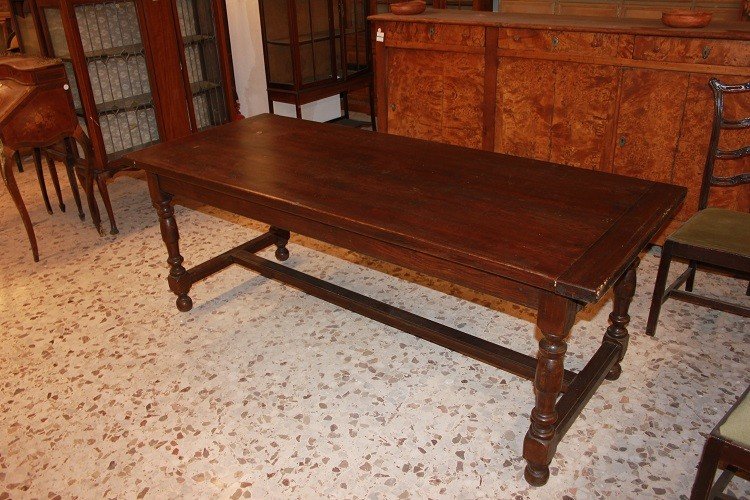 Grande Tavolo rustico francese di inizio 1800 in legno di castagno