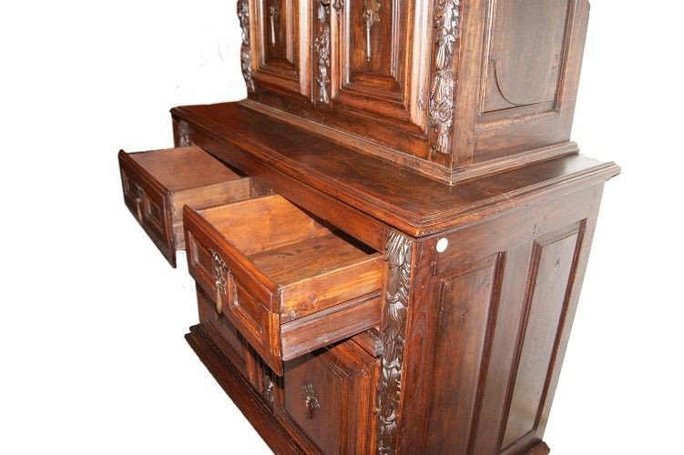 Credenza doppio corpo del 1500 italiana Rinascimento-photo-4