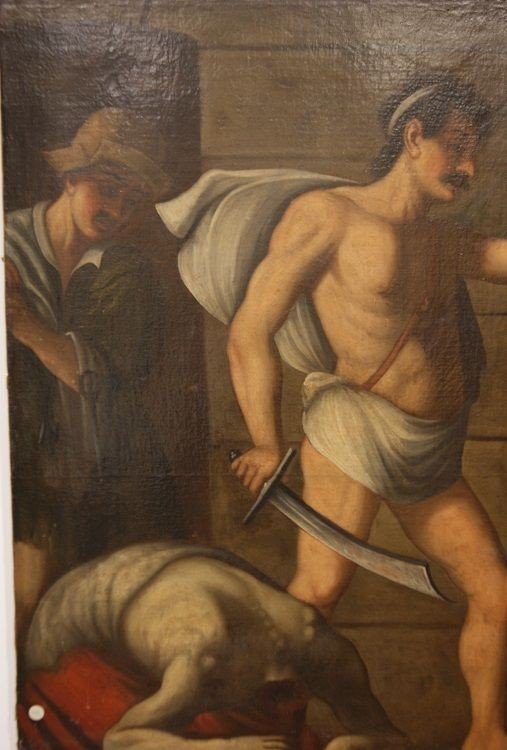 Olio su tela italiano del 1600, Salomè con la testa del battista. La storia: Il predicatore Gio-photo-2