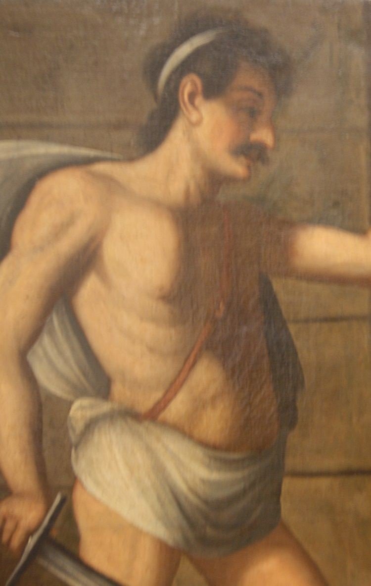 Olio su tela italiano del 1600, Salomè con la testa del battista. La storia: Il predicatore Gio-photo-3