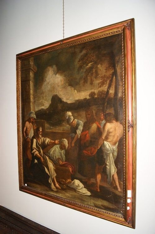Olio su tela Italiano del 1600 raffigurante "Cristo trascinato al pretorio -photo-2