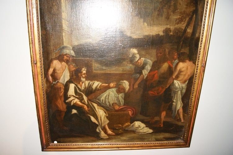 Olio su tela Italiano del 1600 raffigurante "Cristo trascinato al pretorio -photo-1