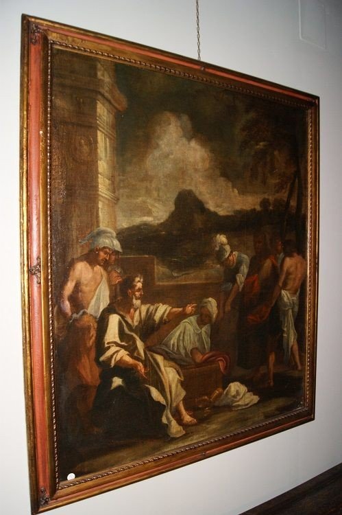 Olio su tela Italiano del 1600 raffigurante "Cristo trascinato al pretorio 